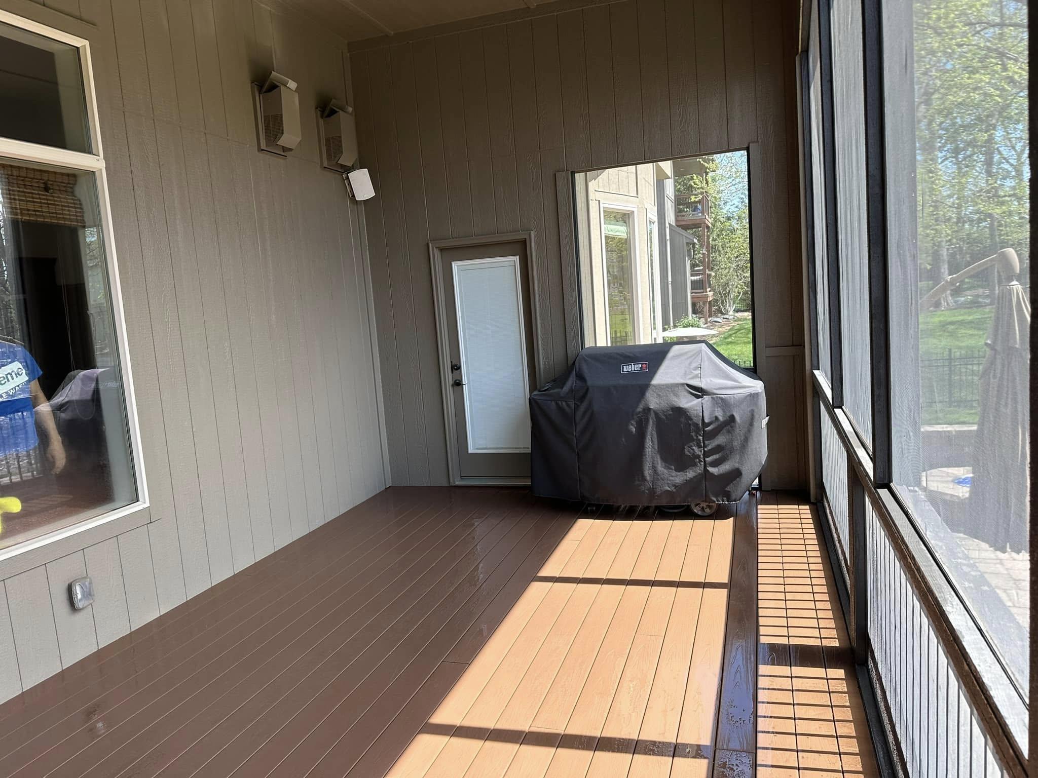 Deck with grill area after cleaning
