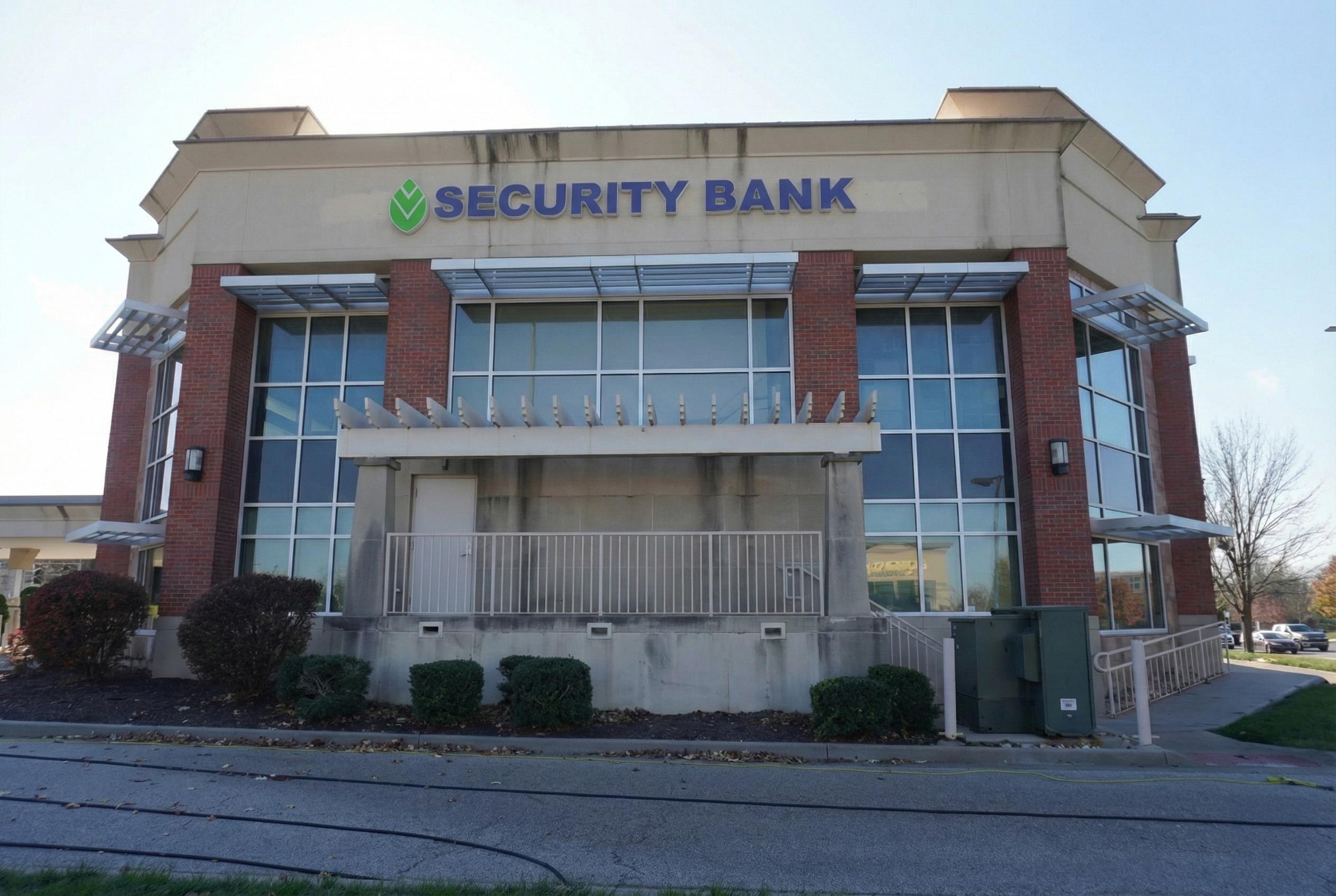 Commercial facade before cleaning