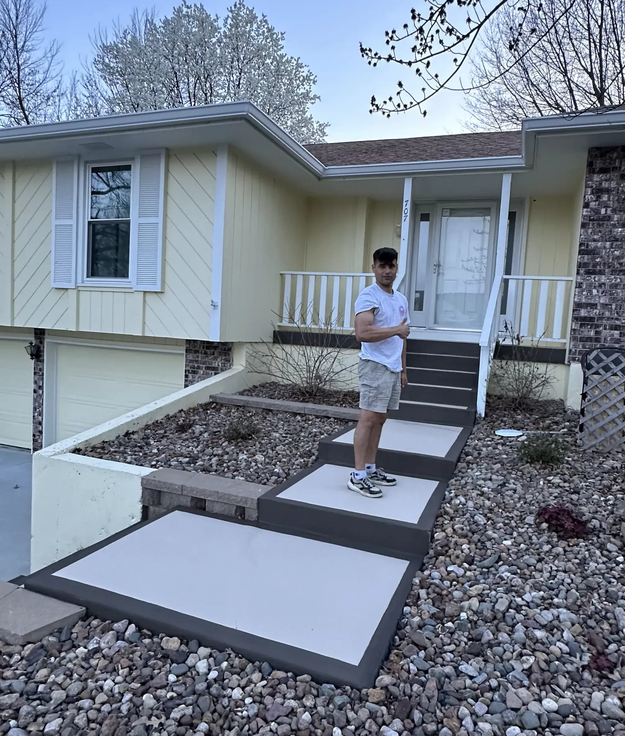 Clean walkway and steps