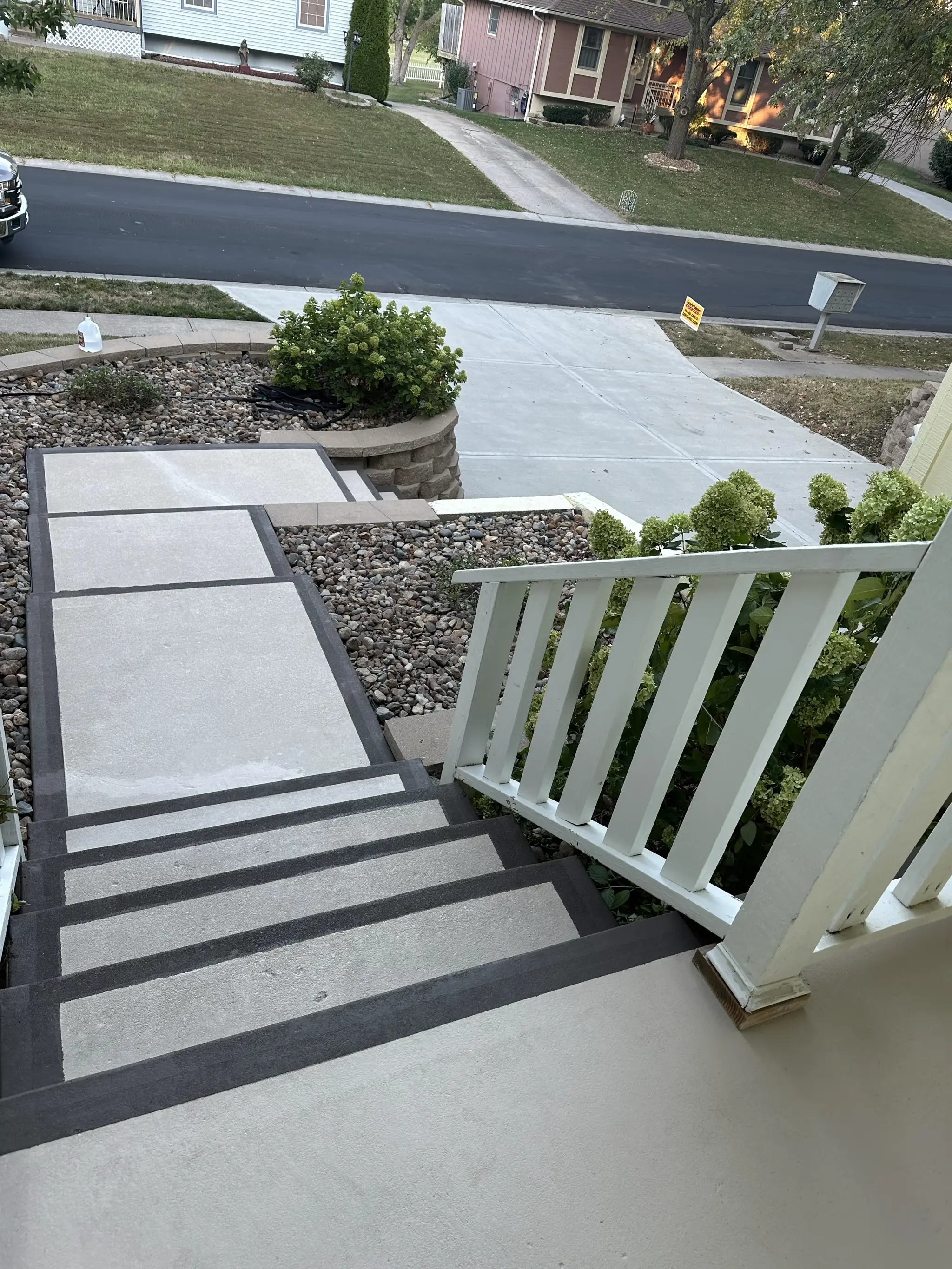 Walkway drying after wash